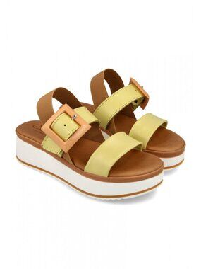 Carlo Pera Pelle Butter Leather Platform Slide Sandals 6